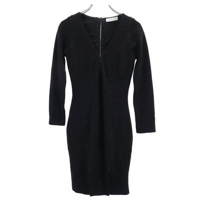 Wool Long Sleeve One Piece Black Women Used