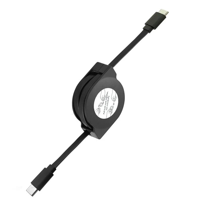 

Retractable 60W USB C Cable PD Fast Charging Data Sync for Macbook Phone Tablet Switch Laptop 1.8m чорний