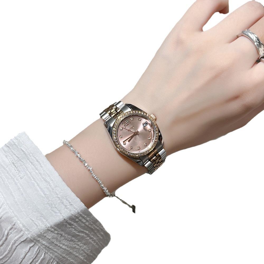 Marken-Unisex-Quarzuhren mit Stahlarmband – echt, wasserdicht für Männer und Frauen