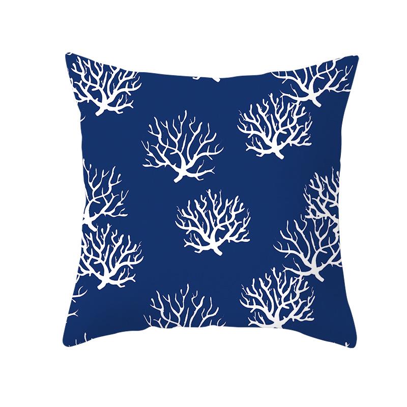 Red, Blue and Black Geometric Cushion Cover, Peach Skin Print Pillow Cover, Square Sofa Cushion, Home Textiles and Household Products