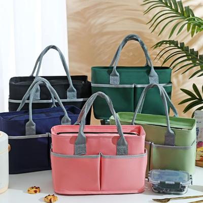 Bolsa Térmica com Múltiplos Bolsos Grande Capacidade Bolsa de Piquenique Portátil Isolada Bolsa de Almoço Uso ao Ar Livre