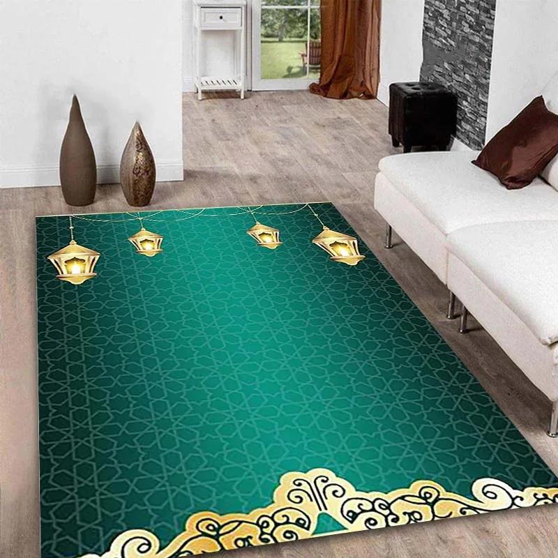 Tapis de prière pour le Ramadan Kareem, tapis de sol antidérapant pour la prière musulmane, idéal pour les fêtes islamiques.