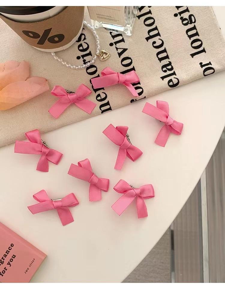 8 Stück/Los Rosa Schleife Haarspangen Niedliche Beige Schleife Haarnadel Kleine Haarspangen Druckspange Für Frauen Mädchen Mode Haaraccessoires
