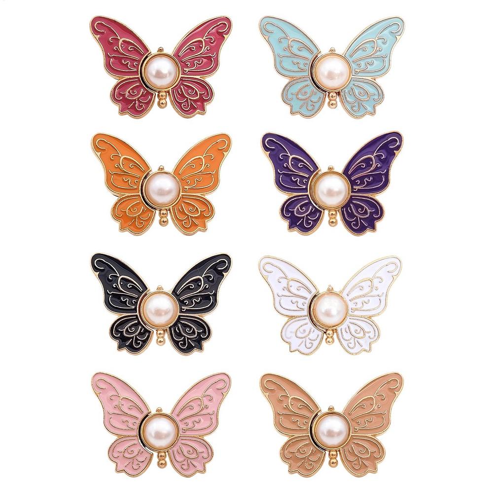 

8PCS Butterfly Jean Waist Tightener, No Sew Clothing Clips for Pants Dresses Jackets, Alloy Adjustable Waistband Accessories