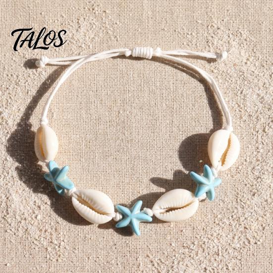 Lightweight Vacation Wrist Jewelry Summer Beach Bracelet, Bohemian Sea Shell Turtle Braided Handmade Woven Casual Daily Wear Accessory String