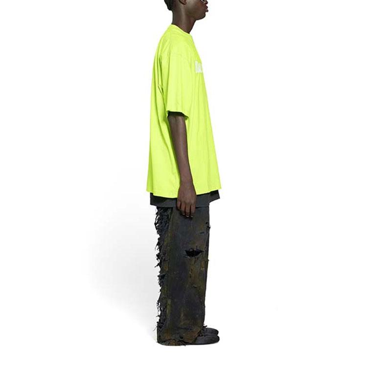 Balenciaga SS23 T Shirt Loose Fit Unisex Neon Yellow 651795TNVL17805