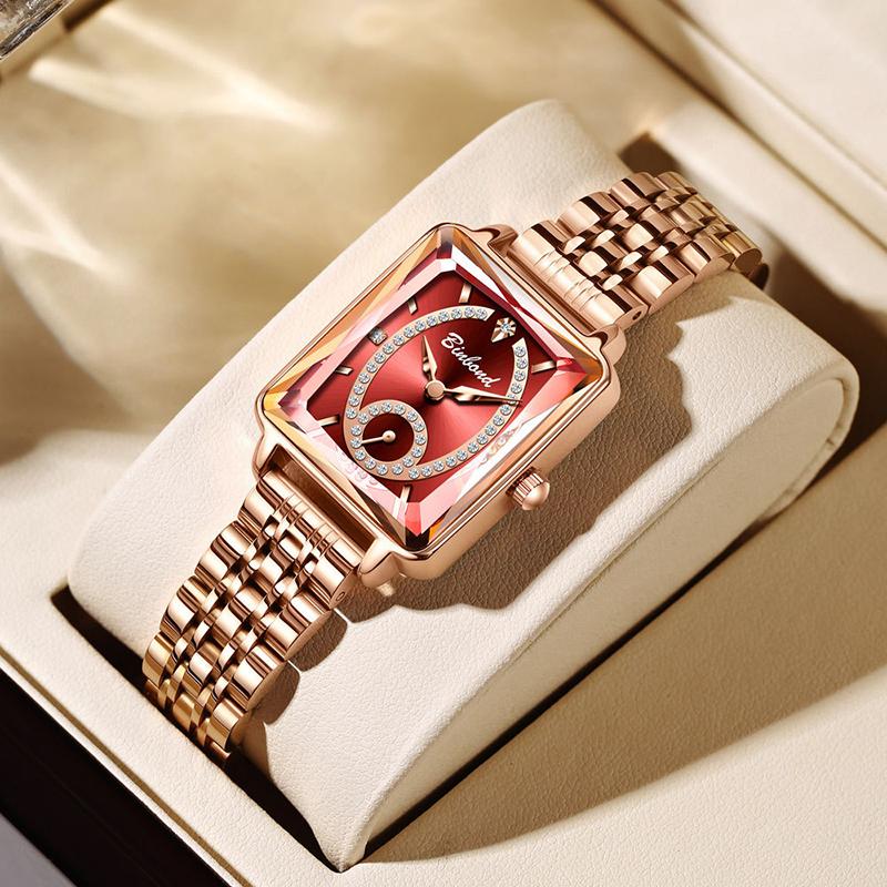 UTHAI Ladies' Watches Luxurious and High-End Waterproof Steel Strap Wristband Fashionable and Trendy Quartz Watches Clock Gifts