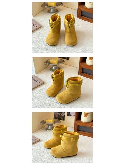 Children's Suede Snow Boots: Plush, Warm Winter Shoes for Boys and Girls
