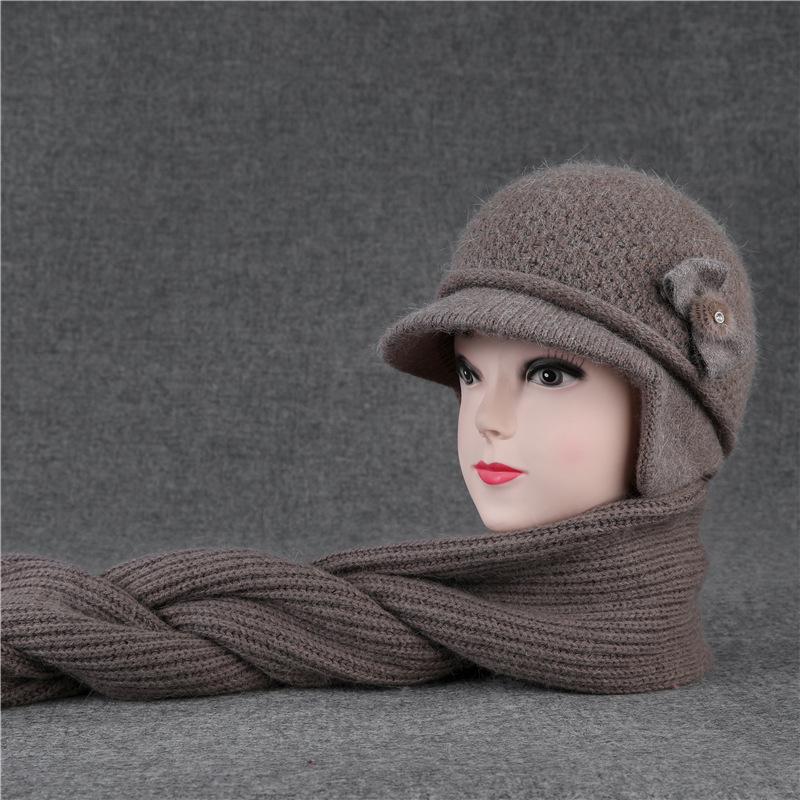 Hat Ladies Ear Protector Warm Wool Hat Winter Grandma Fleece Cold Hat