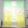 Gradient Geometry Fresh Summer Abstract Bedroom Transparent Sheer Curtains Holiday Decoration Window Voile Tulle Curtain