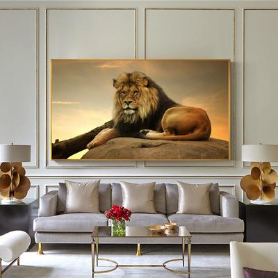 Pósteres e impresiones de animales modernos, cuadro sobre lienzo para pared, imágenes de pared de León para sala de estar, decoración del hogar sin marco