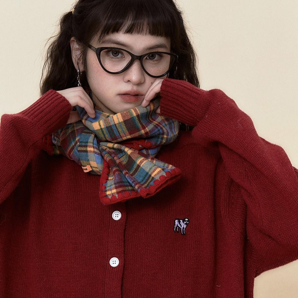 Japanese New Scarf Women's Festival Retro Colorful Plaid Cute Winter Warm Scarf Shawl Korean