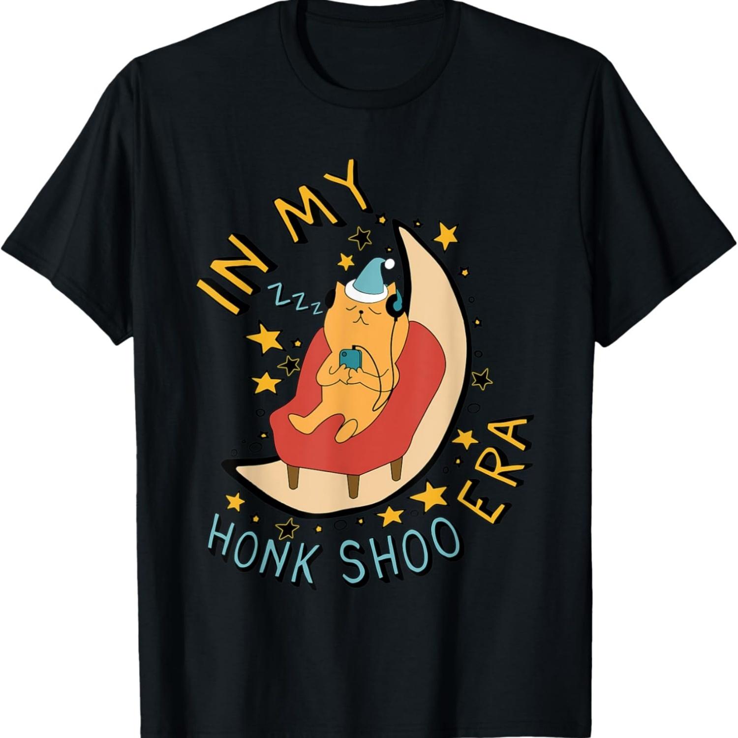 

In My Honk Shoo Era - Sleepy, Snoring, Cat Meme T-Shirt S чёрный