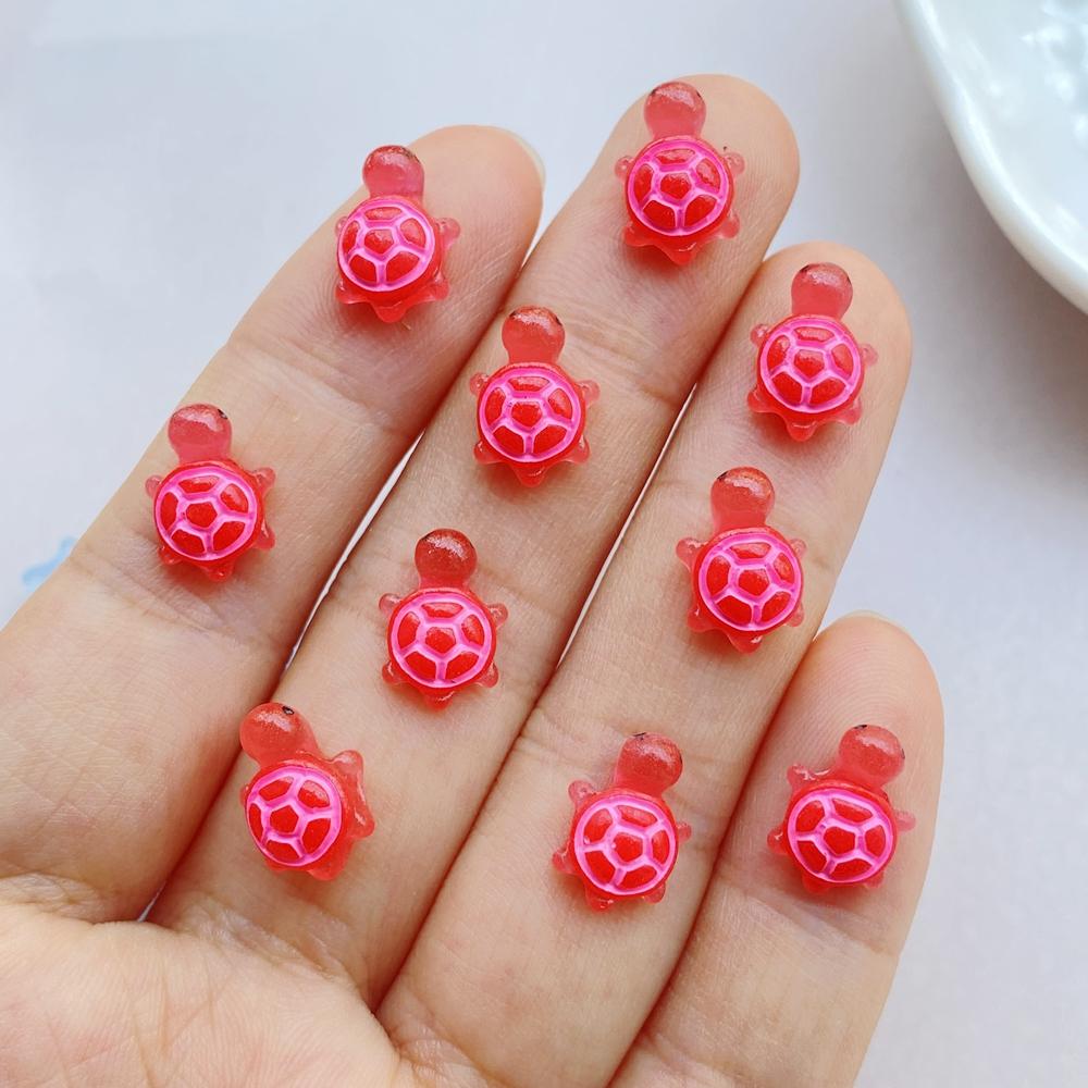 30 Pcs Cute Mini Colorful Turtle Flat Back Resin Cabochons Scrapbooking DIY Jewelry Hairpin Craft Decoration Accessorie