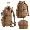 [SKYBOW] Men's Large Capacity Backpack, Canvas, Wide Opening, Dual-Layer Design, 35L, Military Style Hiking Backpack (Brown L)
