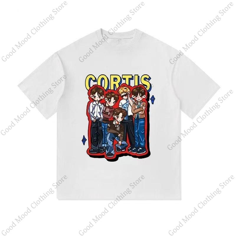 CORTIS Print T Shirt Fashion Street Hip Hop Retro JUHOON KEONHO SEONGHYEON Print Tshirt Kpop Fans Cotton Short Sleeve Tee Tops