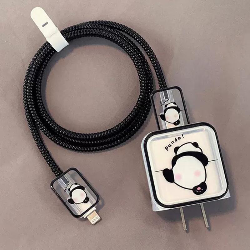 Crayon Shin-Chan Charger Case Cable Cover For Iphone 18W/20W Fast Charger Cover Data Cable Head Bite Winder Protector Shell