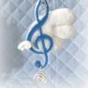 Reflective Music Note Keychain Charm with Blue PVC Body, Decorative Hanging Bag Charm for Keys Backpacks and Handbags, Approx. 15 cm, 1 Piece