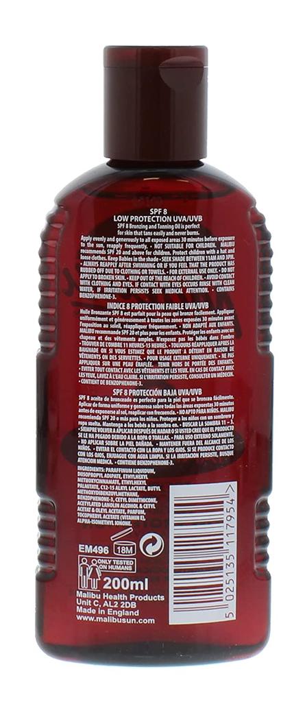 Malibu Tanning Oil SPF8 200ml x2pcs