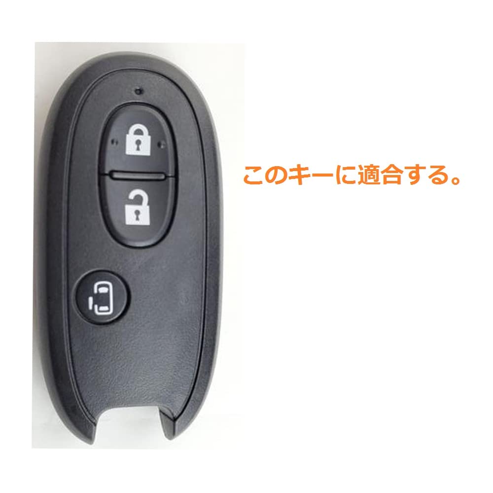 ZIAN Smart Key Case for Suzuki MK32 Spacia/DA17 Every/HA25/HA36 Alto/Wagon R/Palette, Etc. (Black 3)