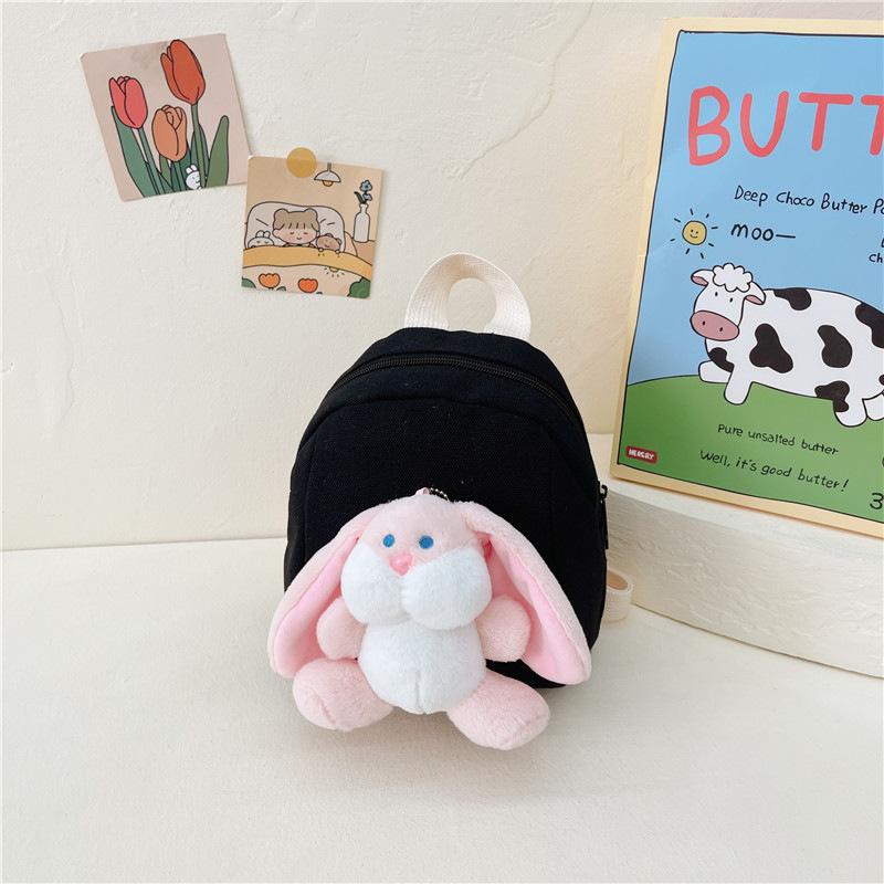 

Adorable and Stylish Children s Backpack for Kindergarten Babies, with A Schoolbag-shaped Doll and A Rabbit-shaped Bag One size чёрный
