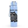 1PC I Require Snacks Raccoon Graphic 750ml Color Plastic Sports Water Bottle Leakproof Flip Straw Lid Suitable for Sports Office Home Use