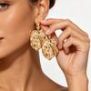 Elegant Zinc Alloy Leaf Earrings Women Gold Toned Minimalist Fashion Studs Trendy Botanical Jewelry Daily Wear