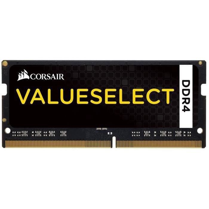 Mémoire RAM - CORSAIR - ValueSelect DDR4 - 8GB 1x8GB DIMM - 2133 MHz - 1.20V - Noir (CMSO8GX4M1A2133C)