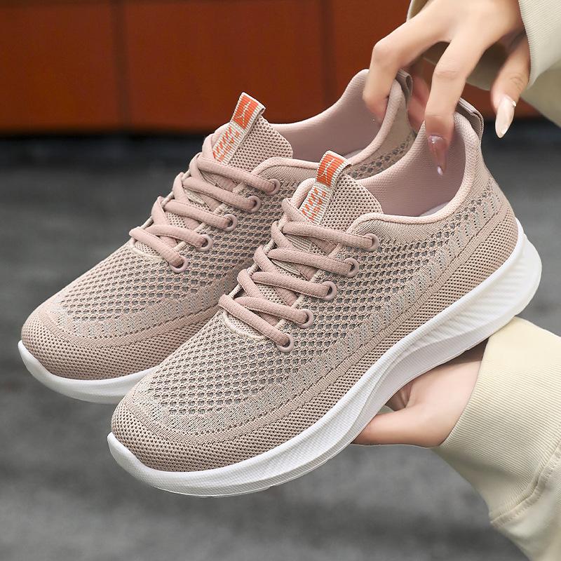 Shoes women's shoes versatile summer casual single shoes hollow breathable running shoes soft sole non-smelly sole sports shoes women