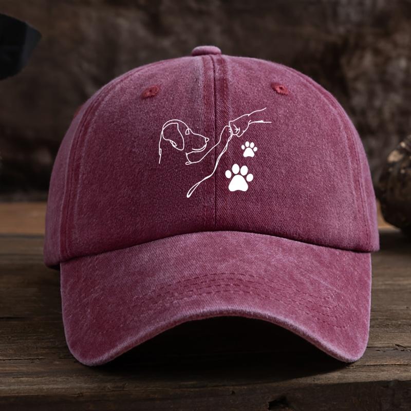 Fun Dog Paw Print Dog HighFive Print Baseball Cap Unisex Women Unisex Outdoor Fashion Versatile Duckbill Hat Trendy 1pc