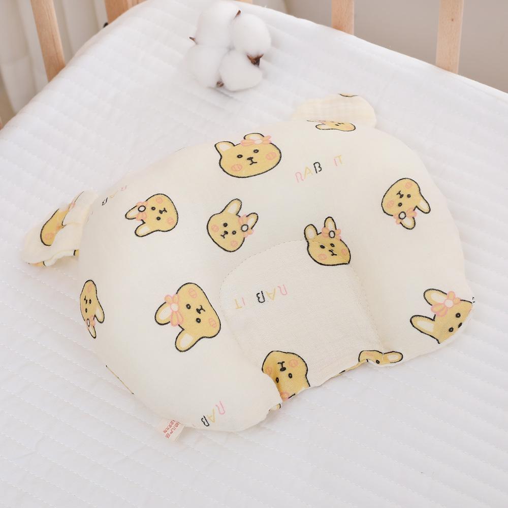 Gauze Baby Head-Shaping U-Pillow: Soft, Breathable Cotton for Infants 0-6 Months