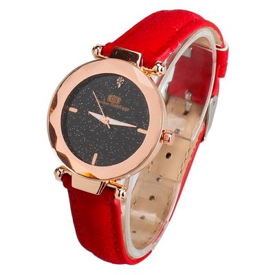 Woman Fashion Leather Band Analog Quartz Round Wrist Watch Watches
