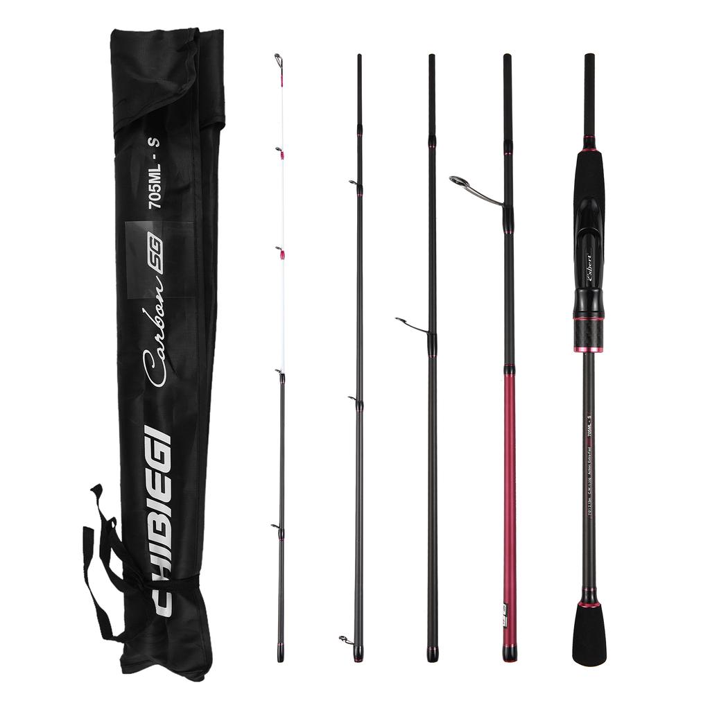 5 Sections Fishing Pole Ultralight Spinning Rod Travel Fishing Rod with Storage Bag