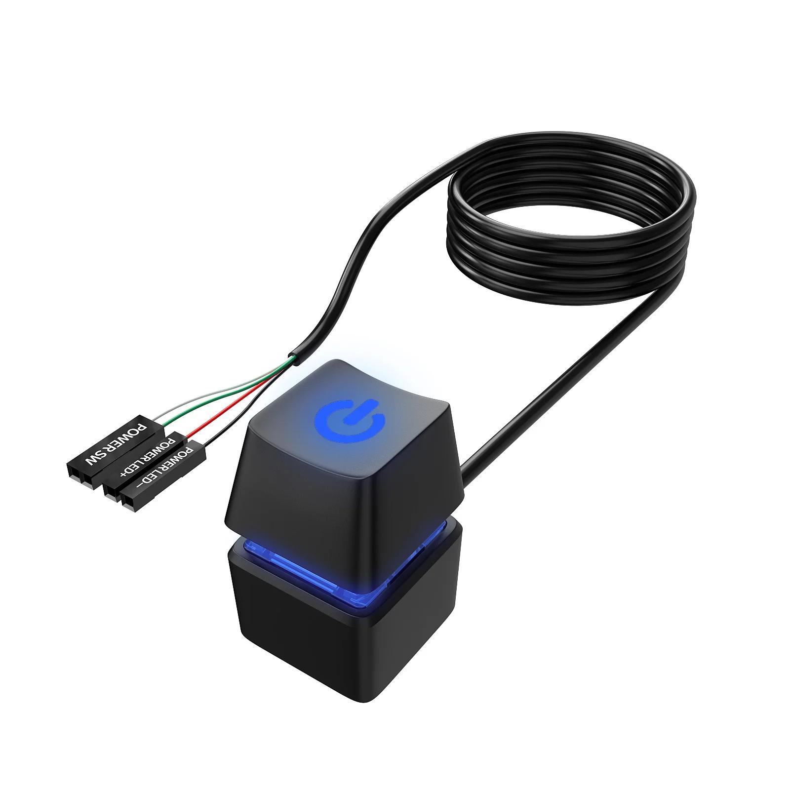 

KG-1 2m Computer Desktop Switch LED Light Motherboard External Start Power On/Off Button Extension Cable for Home Office 2 m