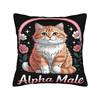 Decorative Pillowcases Alpha Male Cat Kitten Funny Merch Home Pillow Case Cover Square Multi-Size