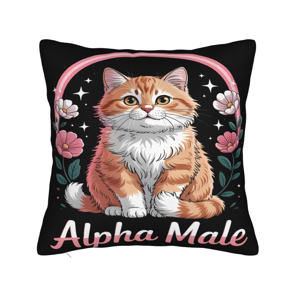 Alpha Male Cat Kitten Funny Pillow Covers Product Printed Cushion Cover Decorative Pillow Case Cover Home Multiple Sizes