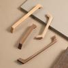 128mm 192mm High-end Luxury Natural Walnut and Beech Handle Cupboard Wardrobe Drawer Pulls Cabinets Kitchen Drawer Knob