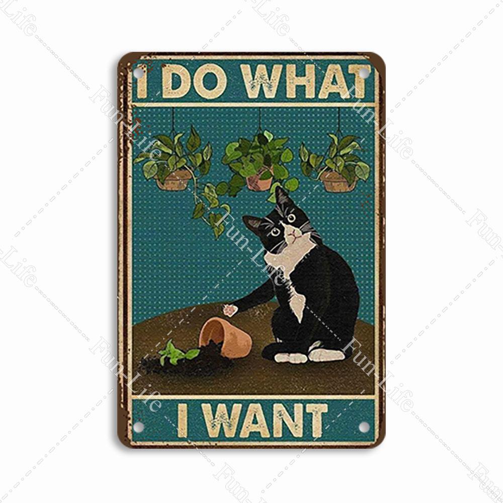 Vintage Cat Metal Sign Poster, Home Decor, Retro Animals Tin Sign, Living Room, Pet Shop, Bar, Hotel, 20x30cm