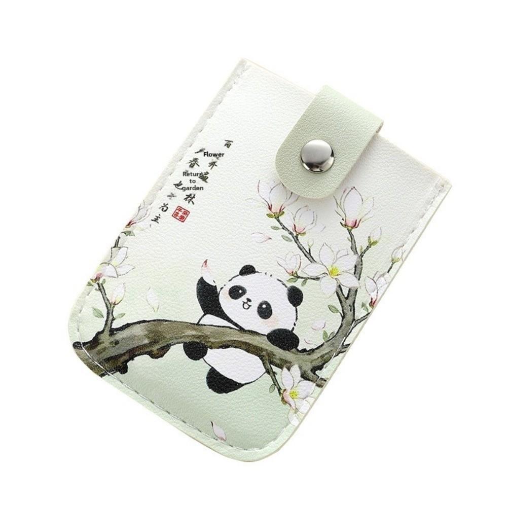 Cute Multi-Card Slot Card Holder Pull-Out RFID Protection ID Organizer Cartoon Panda Lightweight Business Card Case