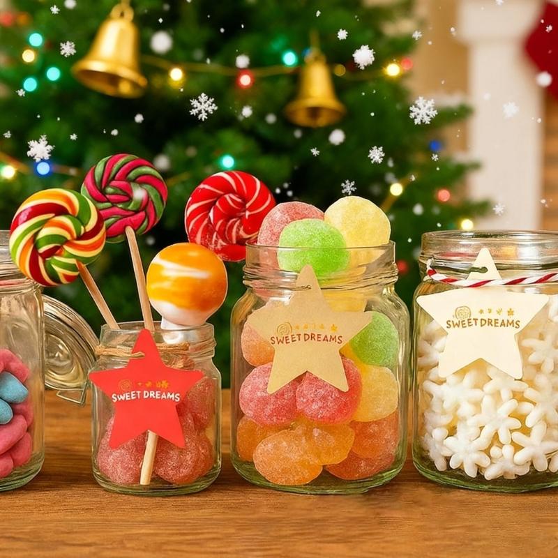 160 st Stjärnformade Julhängande Etiketter Skrivbara Julklappsetiketter med Hängande Snöre för Festivalpresentförpackning