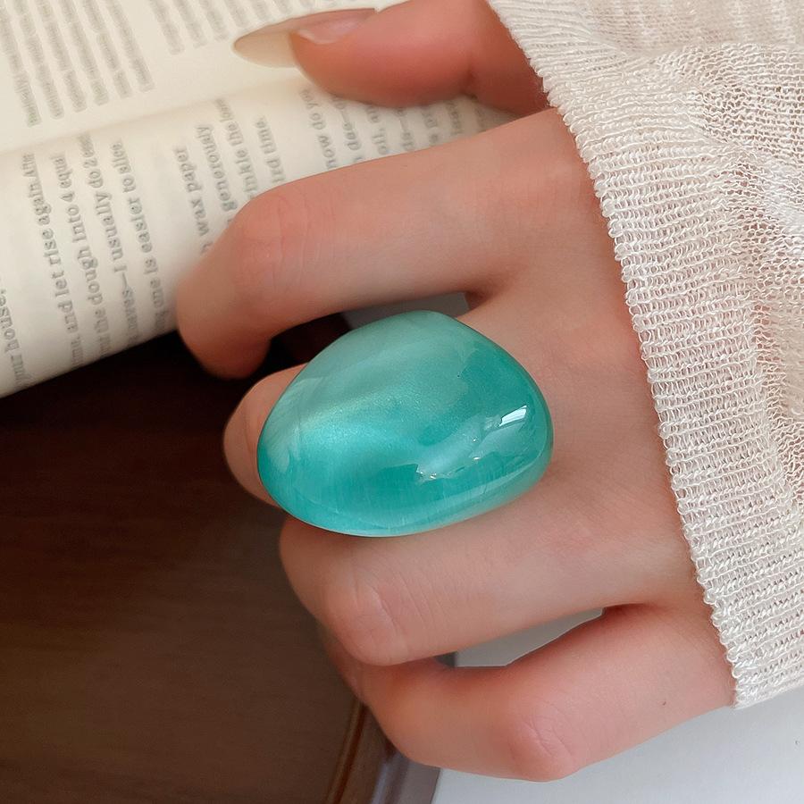 2026 Korean Simple Acrylic Rings Vintage Ring For Women Big Kpop Finger Ring Girls Wide Punk Resin Ring Fashion Jewelry