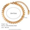 MamacitaSlay 316L Stainless Steel Leaf Chain Necklace Bracelet 18K Gold Plated Waterproof Jewelry For Women Trendy Jewelry Set