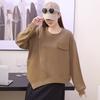 DIMANAF 2025 Autumn Pullover T-shirt Women Zipper Asymmetrical Full Sleeve Loose White Black