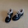 2026 Warm One Step Stepping Round Heel Winter Plush Retro Fashion Leather Shoes
