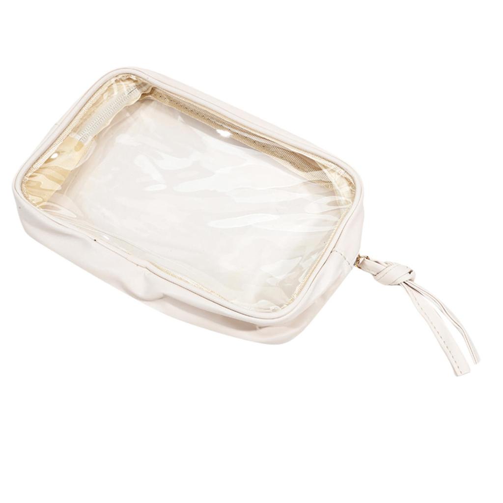 1PCS Travel Organizer Bath Toiletry Wash Storage Bag Case Black Zipper Clear Makeup Bags Pouch Women's Cosmetic Bag