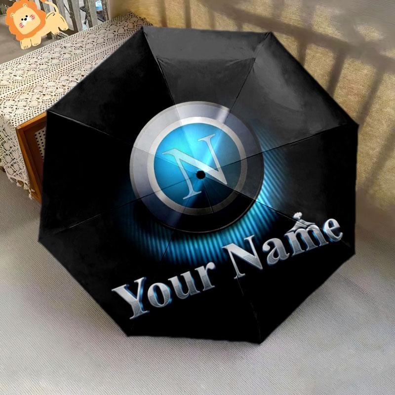 1 PC Automatic Folding Umbrella - SSC Napoli Custom Name Pattern, Portable & Foldable Design with 8 Ribs, Christmas Birthday Gifts