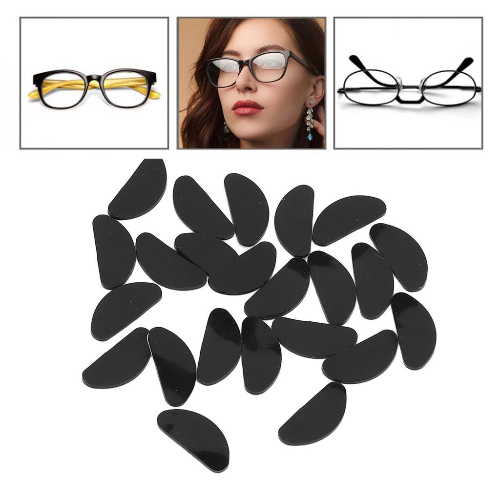 20 Pairs Silicone Eyeglass Nose Pads D Shaped Slip Resistant Adhesive Nose Cushions for All Types Glasses