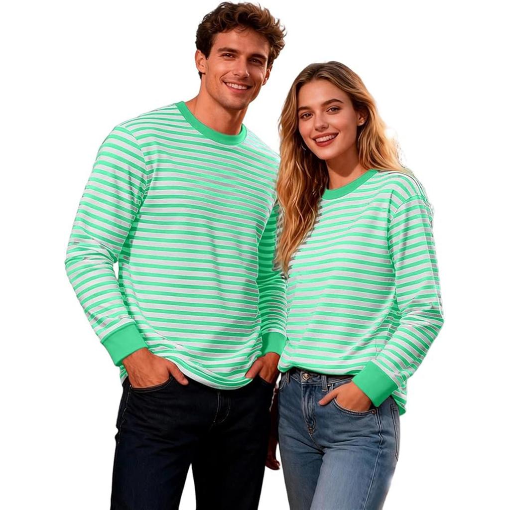 Men's Sweatshirt Striped Top  Neck Striped Shirt Basic Shirt Red  Striped Loose Sailor Costume Oversized Carnival Fancy Dress Costumes