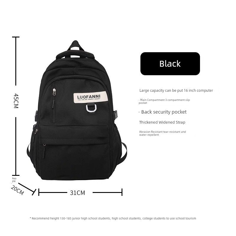 

Импорт из Японии Рюкзак для мальчиков-подростков, учеников средней школы и старшеклассников, большой вместимости, для студентов колледжа Black [without pendant]]