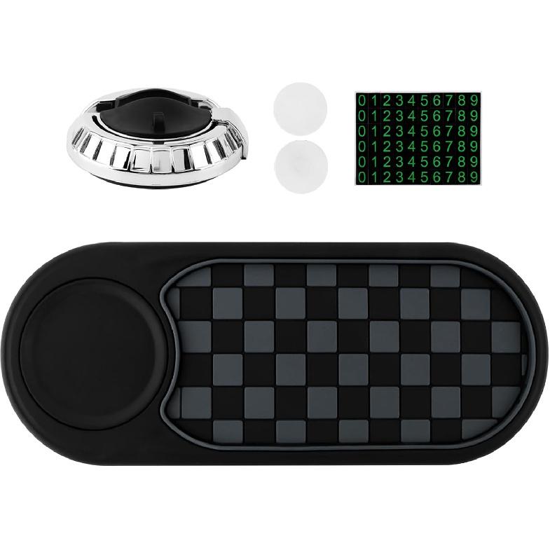 Multifunction Car Anti-Slip Mat, Car Dashboard Mobile Phone Holder, Anti Slip Mat Phone Holder And Temporary Parking Number Pad - Secure Storage For